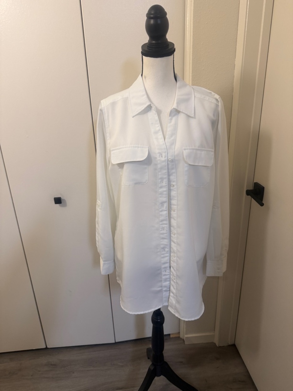 Classic White Button-Front Blouse